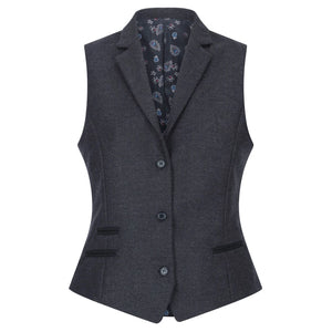 Women Black Blazer Waistcoat Tweed Herringbone Wool Classic 1920s - TruClothing.com - 6