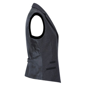 Women Black Blazer Waistcoat Tweed Herringbone Wool Classic 1920s - TruClothing.com - 8