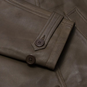 Women's Cropped Trenchcoat Leather Jacket - Brown - Infinity Leather - 7