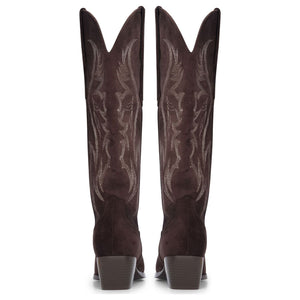Botas de mujer ante vegano vaqueras hasta la rodilla marrón oscuro - TruClothing.com - 5