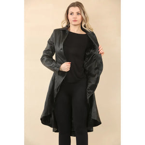 Women's Gothic Full Length Victorian Leather Coat - Black - Infinity Leather - 2
