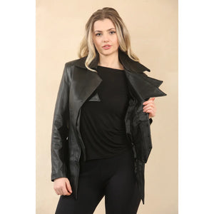 Women's Gothic Mid-Length Edwardian Leather Jacket - Infinity Leather - 2