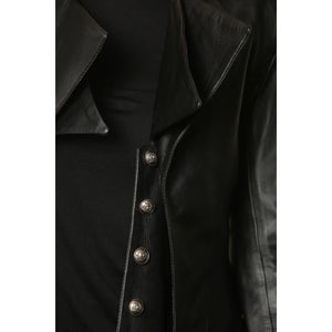 Women's Gothic Mid-Length Edwardian Leather Jacket - Infinity Leather - 4