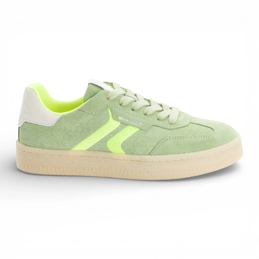 Women's Green Leather Neon Stripes Sneakers - Tamaris - 1