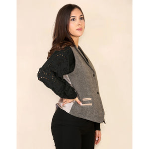 Women's Herringbone Tweed Waistcoat Blazer Oak Brown Classic Jacket - TruClothing.com - 10