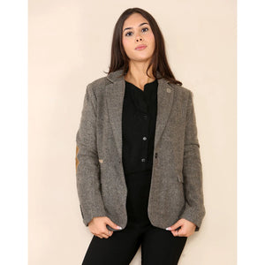 Women's Herringbone Tweed Waistcoat Blazer Oak Brown Classic Jacket - TruClothing.com - 3