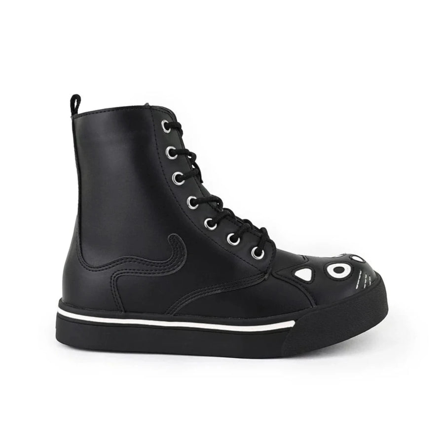 Kitty Stivaletto Sneaker Donna Nero in pelle vegana da combattimento - TUK - 1