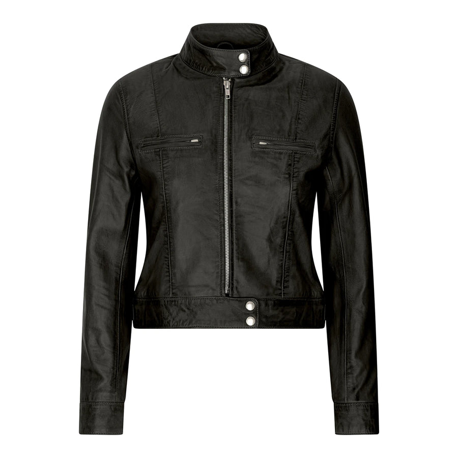 Chaqueta de motociclista de cuero para mujeres - Negro - Infinity Leather - 1