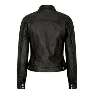 Skórzana kurtka motocyklowa damska - Czarny - Infinity Leather - 3
