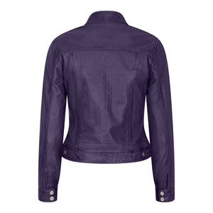 Skórzana kurtka motocyklowa damska - Fioletowy - Infinity Leather - 7