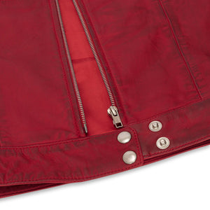Skórzana kurtka motocyklowa damska - Czerwony - Infinity Leather - 12
