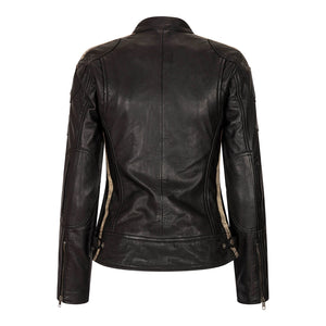 Women's Leather Motorcycle Biker Jacket - Black - Infinity Leather - 18