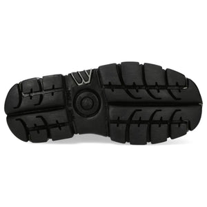 Damskie New Rock M-106N-C86 Czarne skórzane botki za kostkę na platformie w płomienie - New Rock - 7