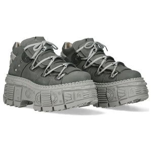 New Rock M-106WALL-C63 Buty za kostkę damskie szare skórzane miejskie gotyckie - New Rock - 2