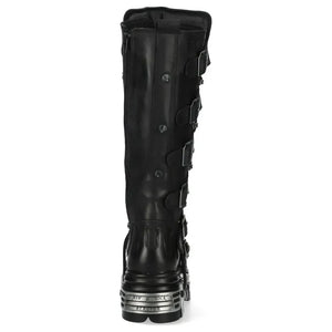 Damskie New Rock M-161-C10 Buty za kostkę czarne skórzane gotyckie - New Rock - 6