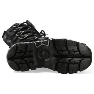 Damskie New Rock M-161-C10 Buty za kostkę czarne skórzane gotyckie - New Rock - 7