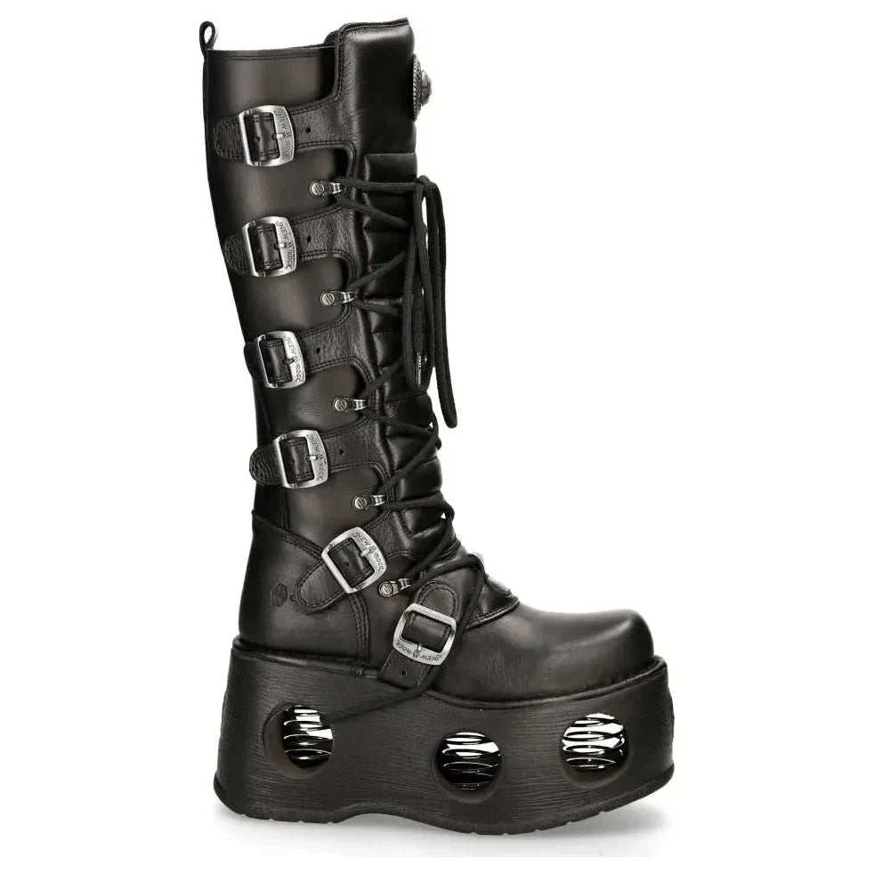 New Rock M-272-S2 Kozaki damskie czarne skórzane gotyckie - New Rock - 1