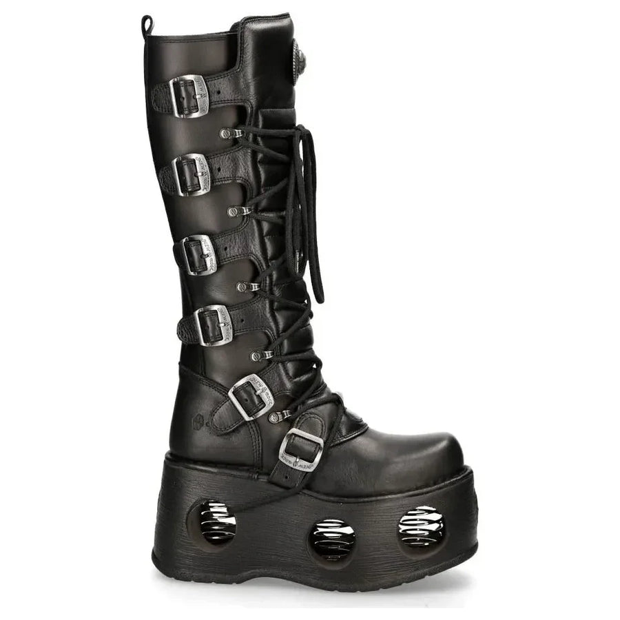 Botas New Rock M-272-S2 negras piel gótica caña alta - New Rock - 1