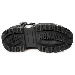 Damskie New Rock M-TANK007-S1 czarne skórzane buty za kostkę na platformie - New Rock - 6