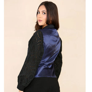 Women's Tweed Check Waistcoat Blazer Blue Suit - TruClothing.com - 12
