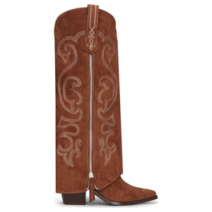 Botas de mujer ante vegano vaqueras caña alta holgadas marrón - TruClothing.com - 1