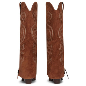 Botas de mujer ante vegano vaqueras caña alta holgadas marrón - TruClothing.com - 5
