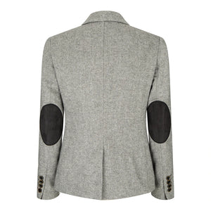 wsn03 - Szara tweedowa marynarka i kamizelka damska z łatami na łokciach - TruClothing.com - 5