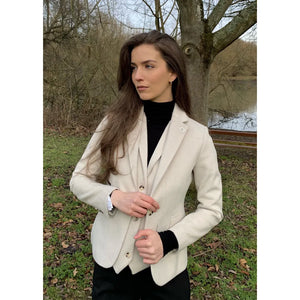 WSN15 - Women's Cream Wool Blend Tweed Blazer Waistcoat - TruClothing.com - 2