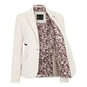 WSN15 - Women's Cream Wool Blend Tweed Blazer Waistcoat - TruClothing.com - 4