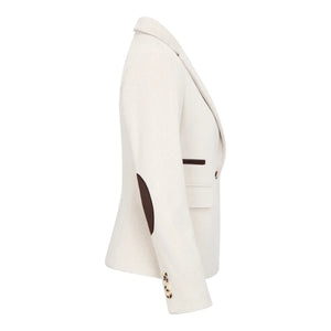 WSN15 - Women's Cream Wool Blend Tweed Blazer Waistcoat - TruClothing.com - 5