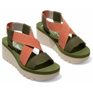 YABI922FLY - Women's Wedge Heel Leather Sandals - Green - Fly London - 6