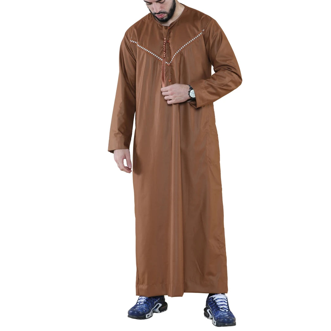 Vestimenta musulmana y arabe Jubba casual de algodón para hombre