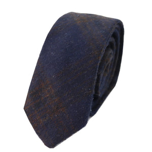 281 - Men's Herringbone Tweed Wool Tie & Hankerchief 2" - Blue - TruClothing.com - 5