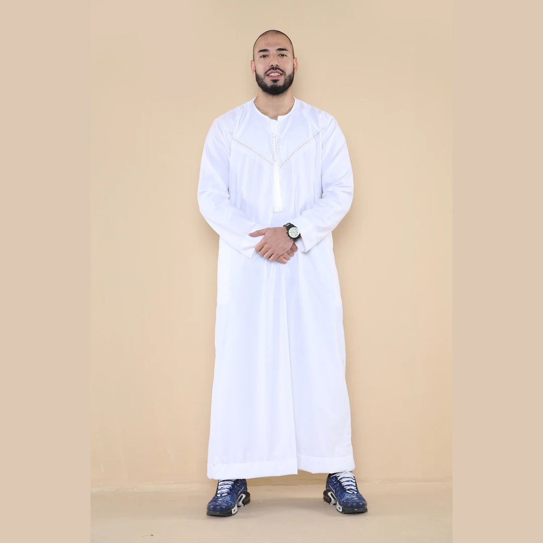Herren Thobe Jubba islamischer muslimischer Kaftan Emirati Oman Robe