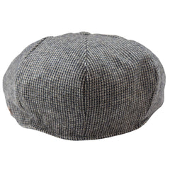 Men's 8 Panel Razor Baker Boy Hat Wool Tweed Shelby Newsboy Flat Cap Grey
