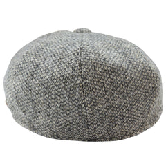 8 Panel Baker Boy Cap Shelby Hat Wool Tweed Classic Light Grey Razor