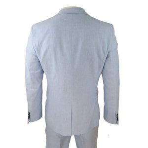 Abito Blu da Uomo 3 Pezzi in Misto Lino Estivo Formale Matrimonio Ballo - Harry Brown - 7