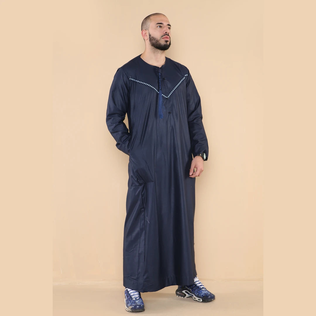 Thobe Jubba da Uomo Abbigliamento Islamico Musulmano Kaftan Emirati Omani