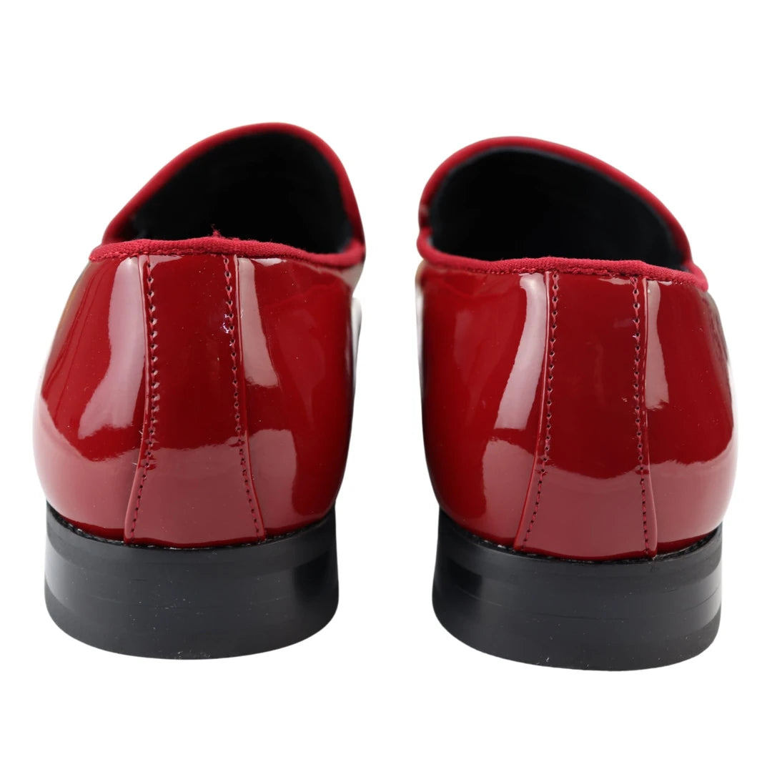 Red sales moccasin shoes