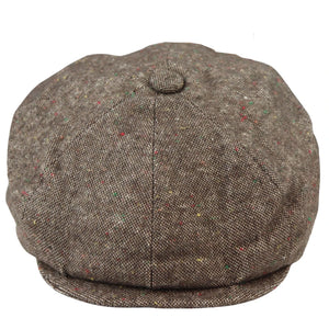 8 Bahnen Baker Boy Mütze Shelby Hut Wolle Vintage Tweed Braun Grau Razor - Major - 5