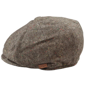 8 Bahnen Baker Boy Mütze Shelby Hut Wolle Vintage Tweed Braun Grau Razor - Major - 6