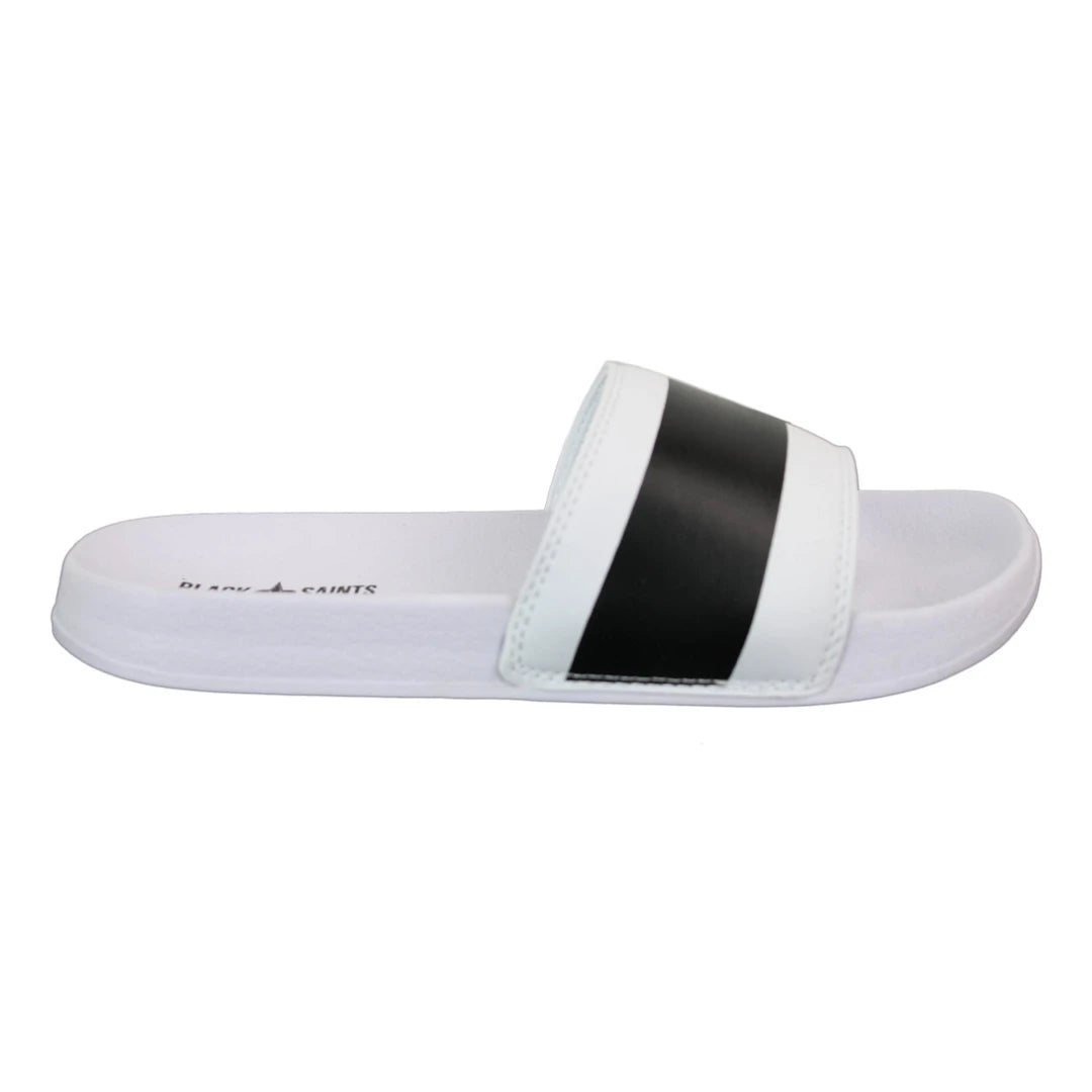 Men s Black White Flip Flops Slippers TruClothing