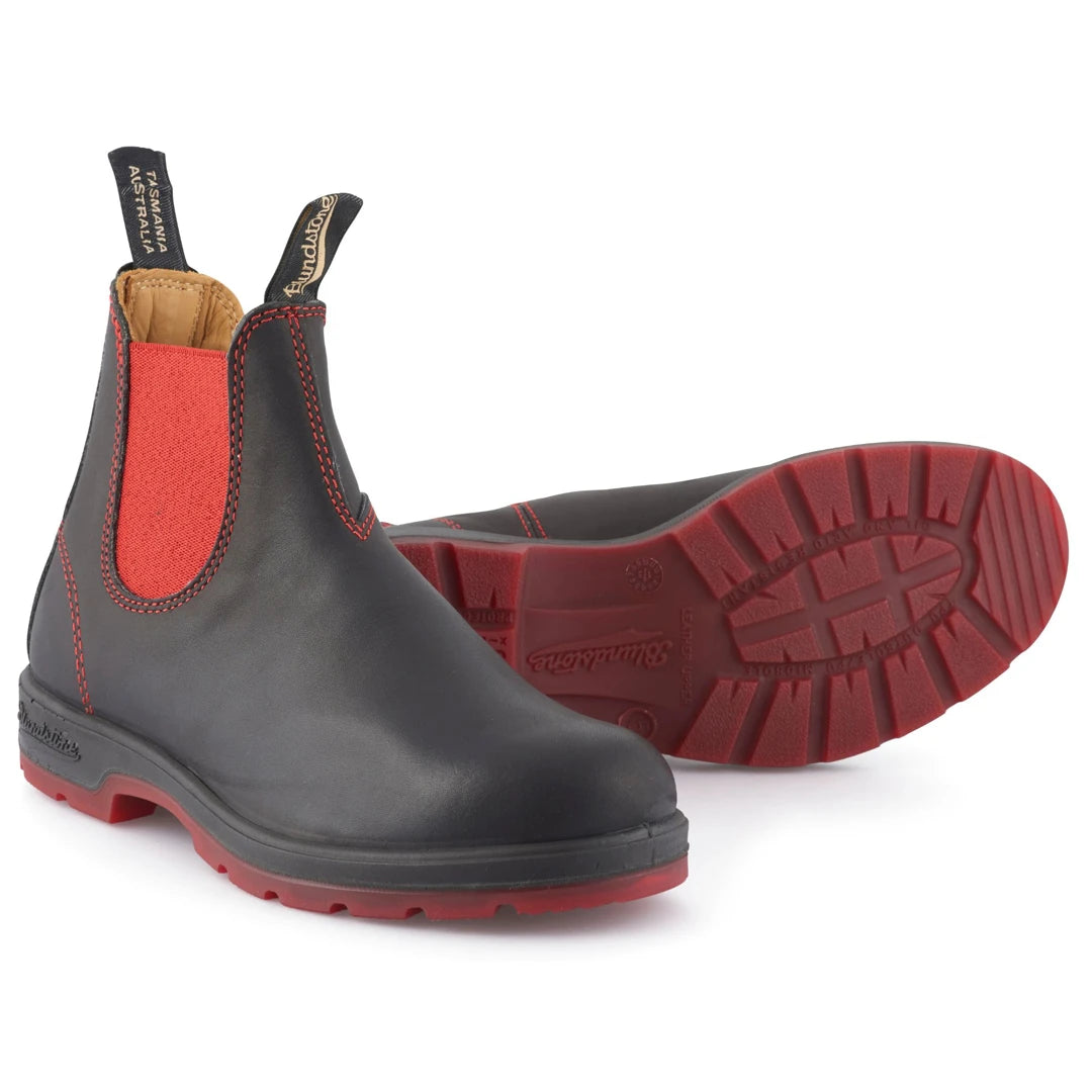 Blundstone 1316 Black Red Leather Chelsea Boots
