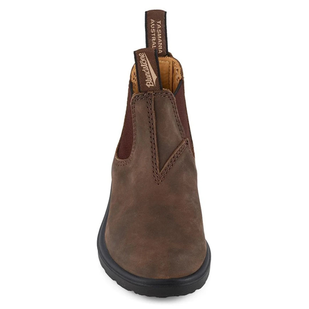 Blundstone 565 Niños Unisex Botas de cuero marrón rústico Slip en las botas de tobillo