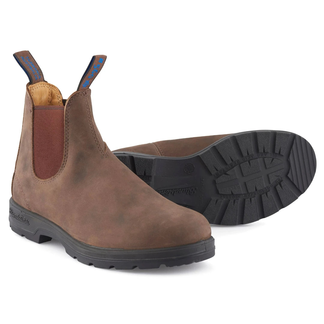 Bottines Blundstone homme boots style Chelsea cuir imperméable chaud marron rustique 584