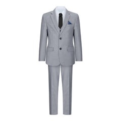Boys 3 Piece Light Grey Suit Classic Wedding Party Vintage Christening-TruClothing