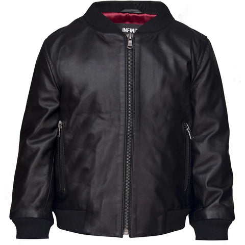 Bomber Unijacke aus echtem Leder fur Jungen und Madchen TruClothing