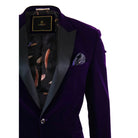 Cavani Rosa - Mens Soft Velvet Black Navy 1 Button Dinner Jacket Tuxedo Blazer Smart Casual Fit-TruClothing