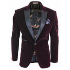 Cavani Rosa - Mens Soft Velvet Black Navy 1 Button Dinner Jacket Tuxedo Blazer Smart Casual Fit-TruClothing