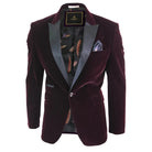 Cavani Rosa - Mens Soft Velvet Black Navy 1 Button Dinner Jacket Tuxedo Blazer Smart Casual Fit-TruClothing